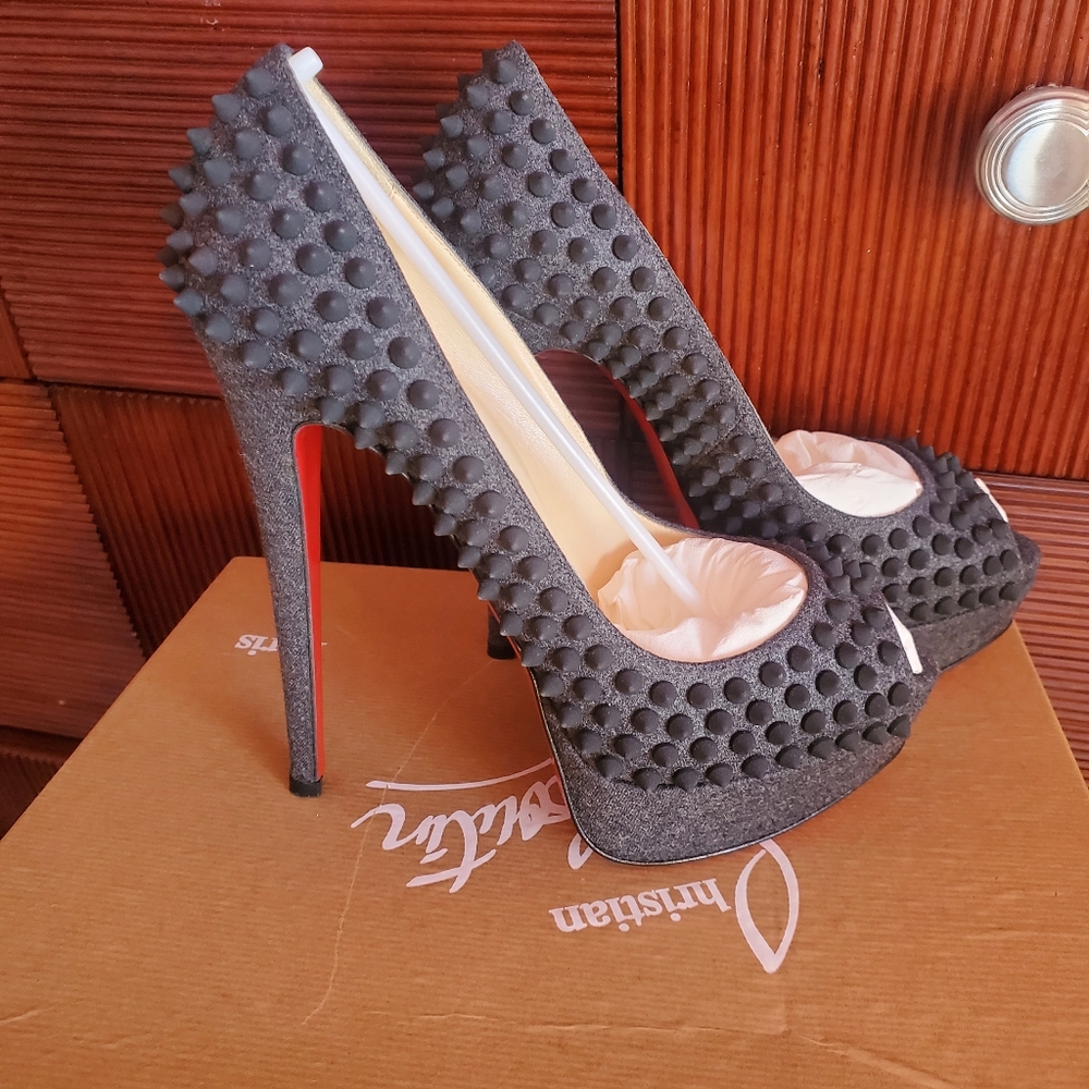 Christian Louboutin Platform Spike Peeptoe 38.5
